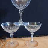 6 antique crystal champagne glasses