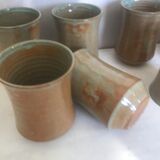 Pichet et ses verres en grès vintage