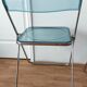 Pair of translucent blue chairs Plia design Giancarlo Piretti for Castelli, 1960.