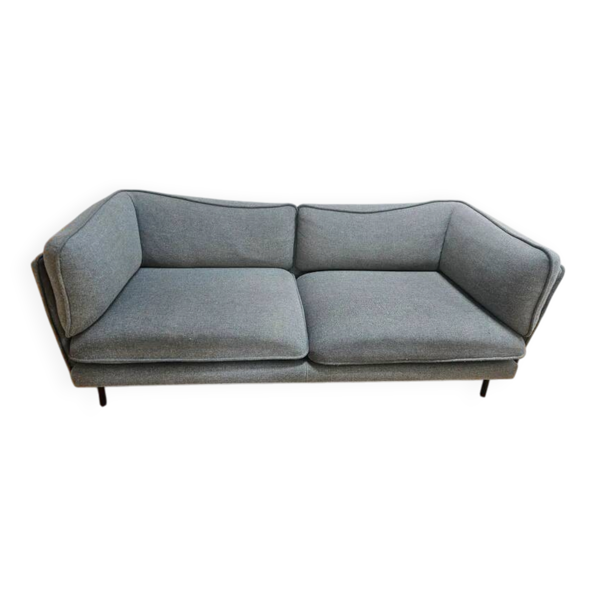3-seater sofa Made, grey felt and black legs