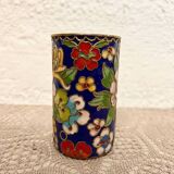 Flowered cloisonné enamel vase