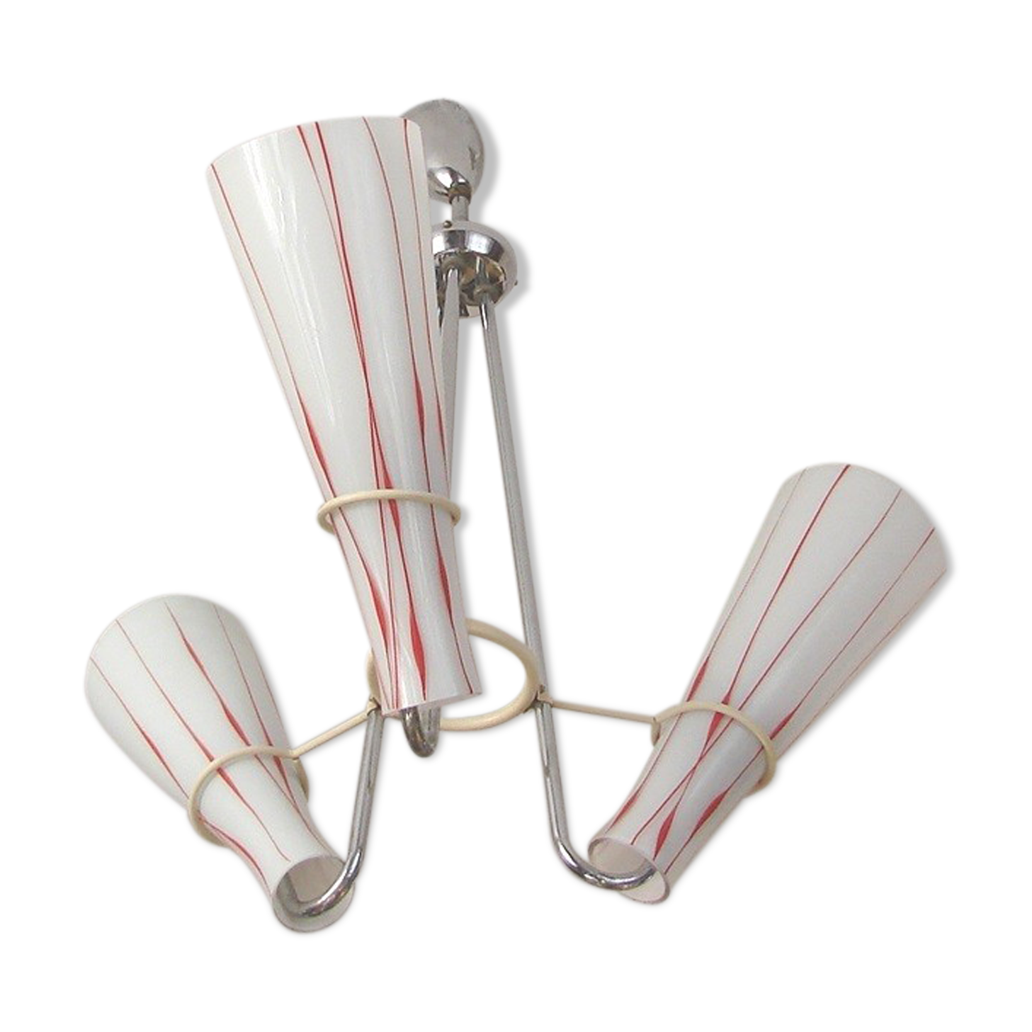 Nickel-plated chandelier Zukov, 1970s