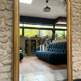 Louis-Philippe gilded fireplace mirror (trumeau style)