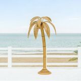 Rattan "coconut/palm" floor lamp