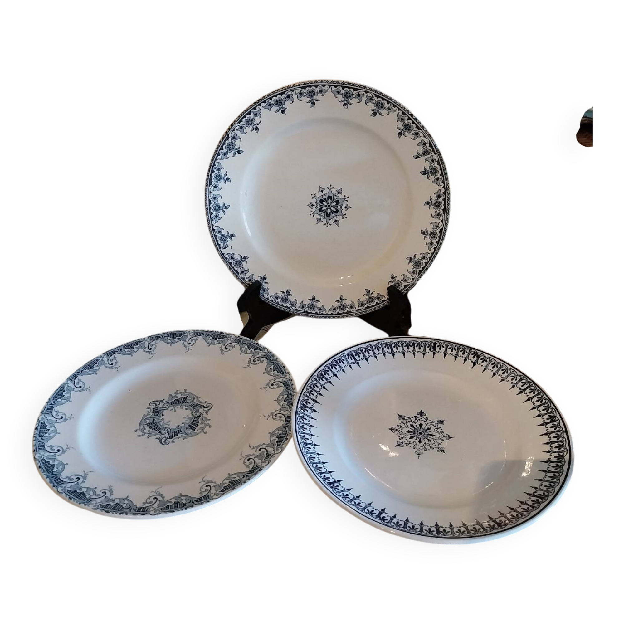 Old flat plates made of ironstone