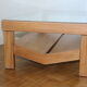 Coffee table oak and glass 1960