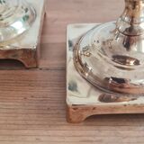 Pair of golden brass candle holders