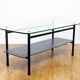 Vintage glass and metal coffee table 1970