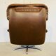 Vintage Danish mid-century leather swivel egg chair by Bramin 1970s