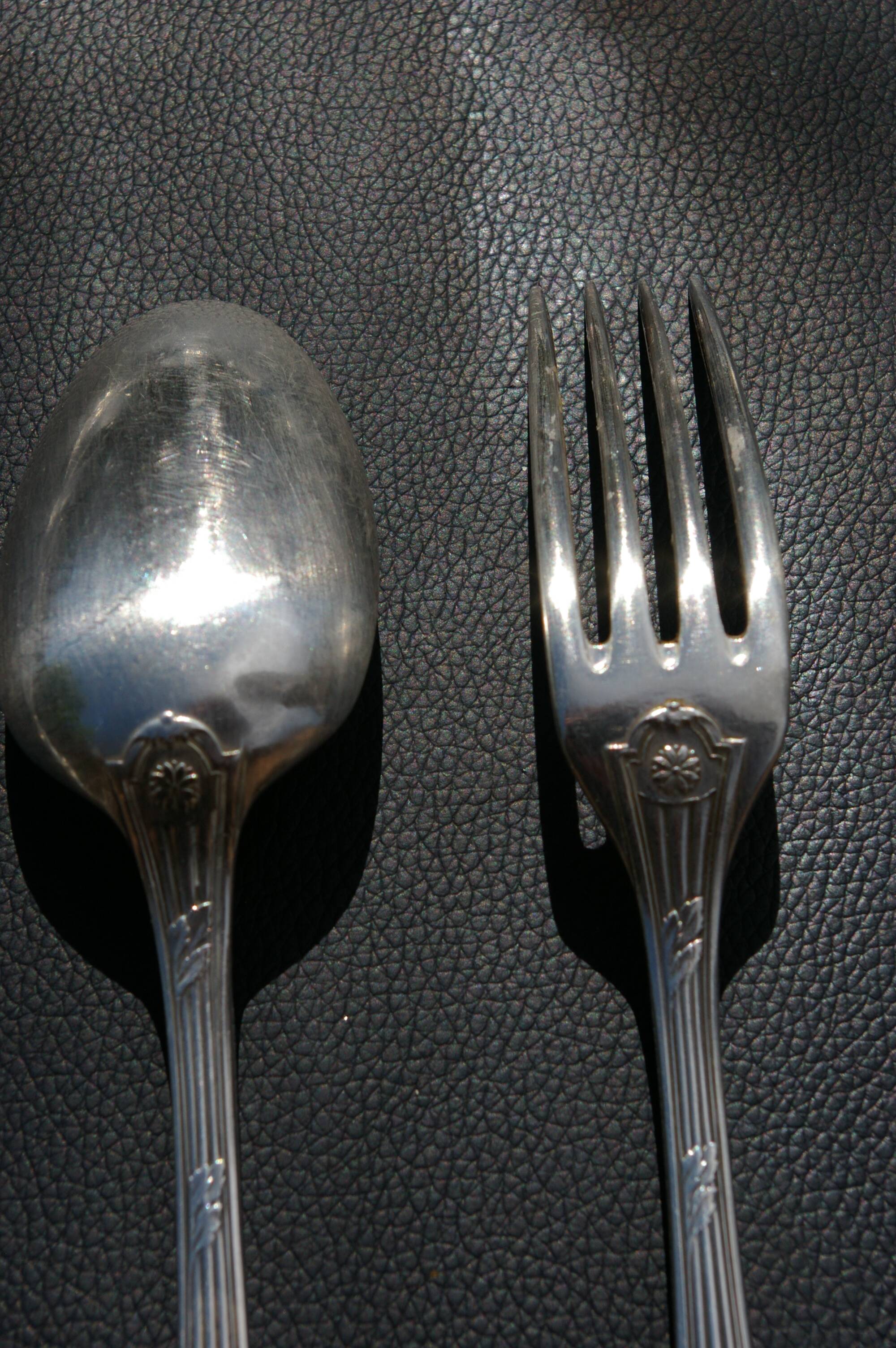 12 Dessert Cutlery Sets (forks + spoons) CHRISTOFLE MARIE-ANTOINETTE