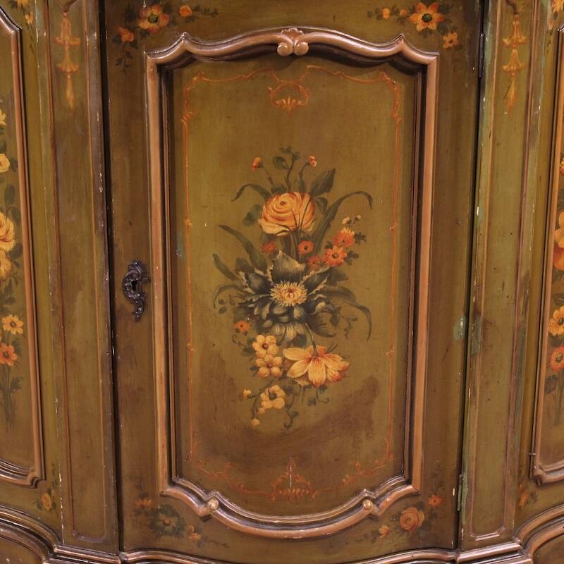 Venetian painted corner cupboard from 20th century