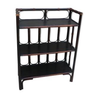 Etagère en bambou et rotin foncée