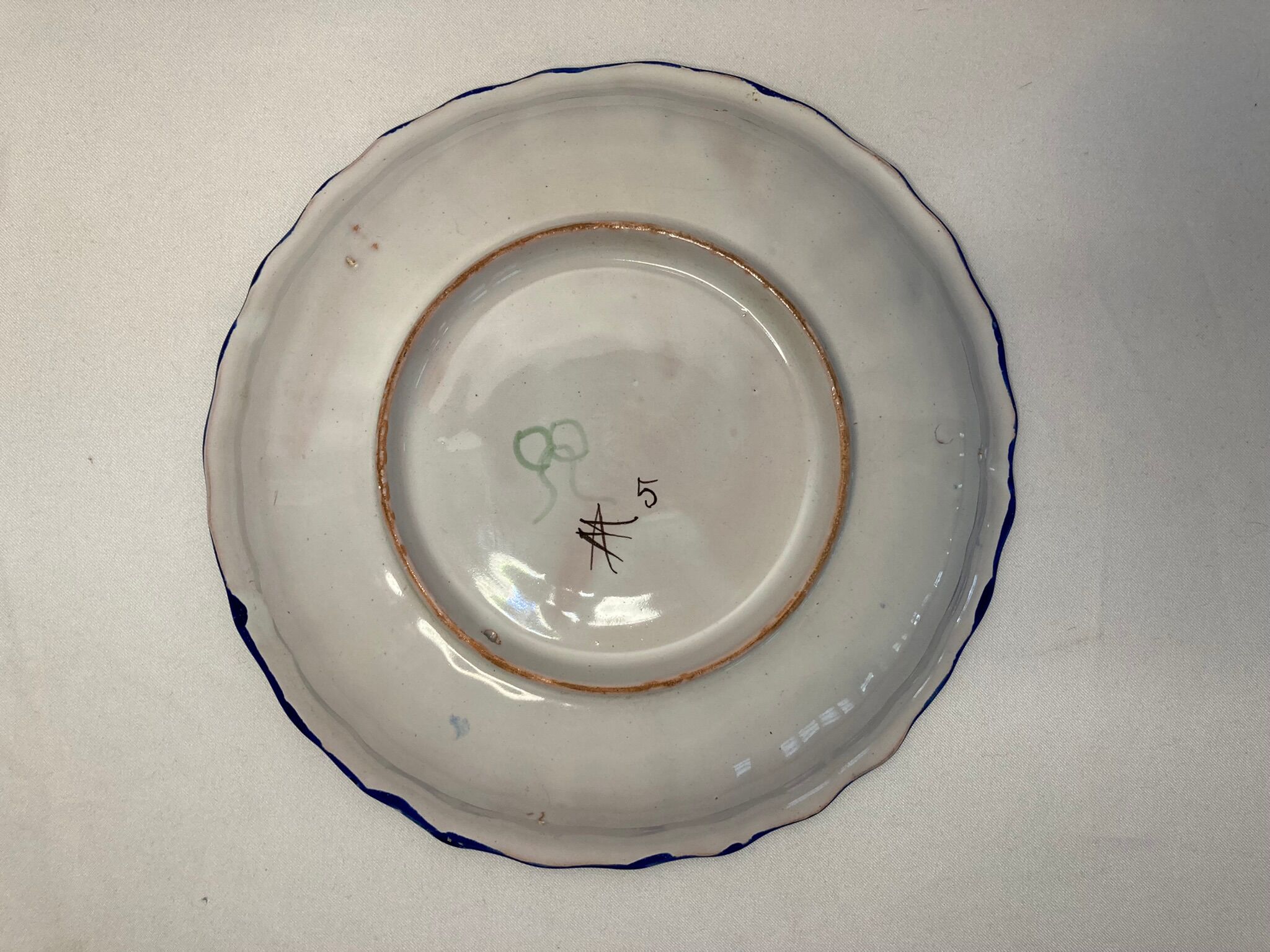 Montagnon, old earthenware plate, Nevers, 19th century