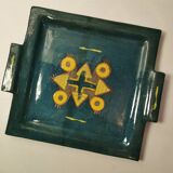 2 very beautiful Ethical dishes with South American geometric patterns. Square Format