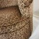 Armchairs with floral print of corduroy fabric. 1980s.