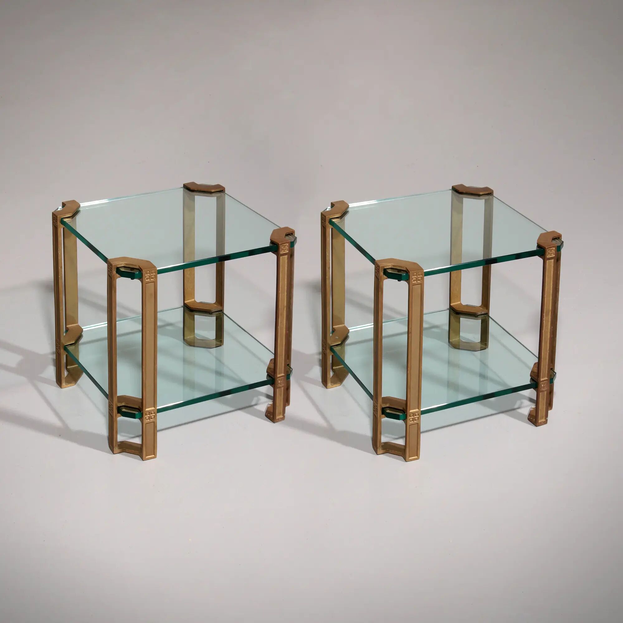 Peter Ghyczy side or coffee tables T24 double glass 70s design 45x45x45