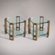 Peter Ghyczy side or coffee tables T24 double glass 70s design 45x45x45