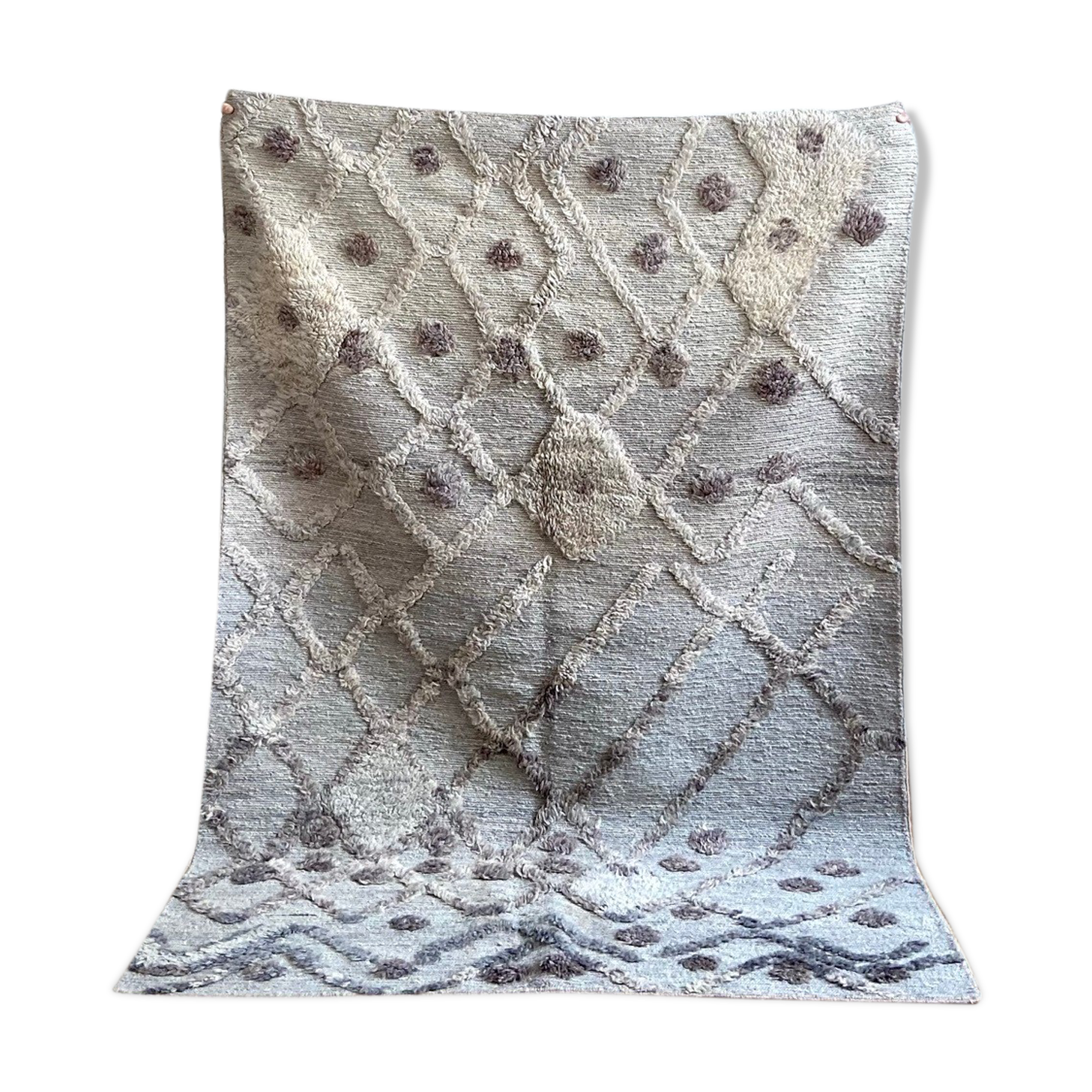 Grey berber carpet - 200 x 138 cm