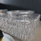 Pair of ceiling lights or moulded glass wall lights.