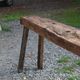 Old solid wood workbench – character console, thick top – 165 cm