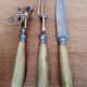 ervice à gigot manche en corne vintage