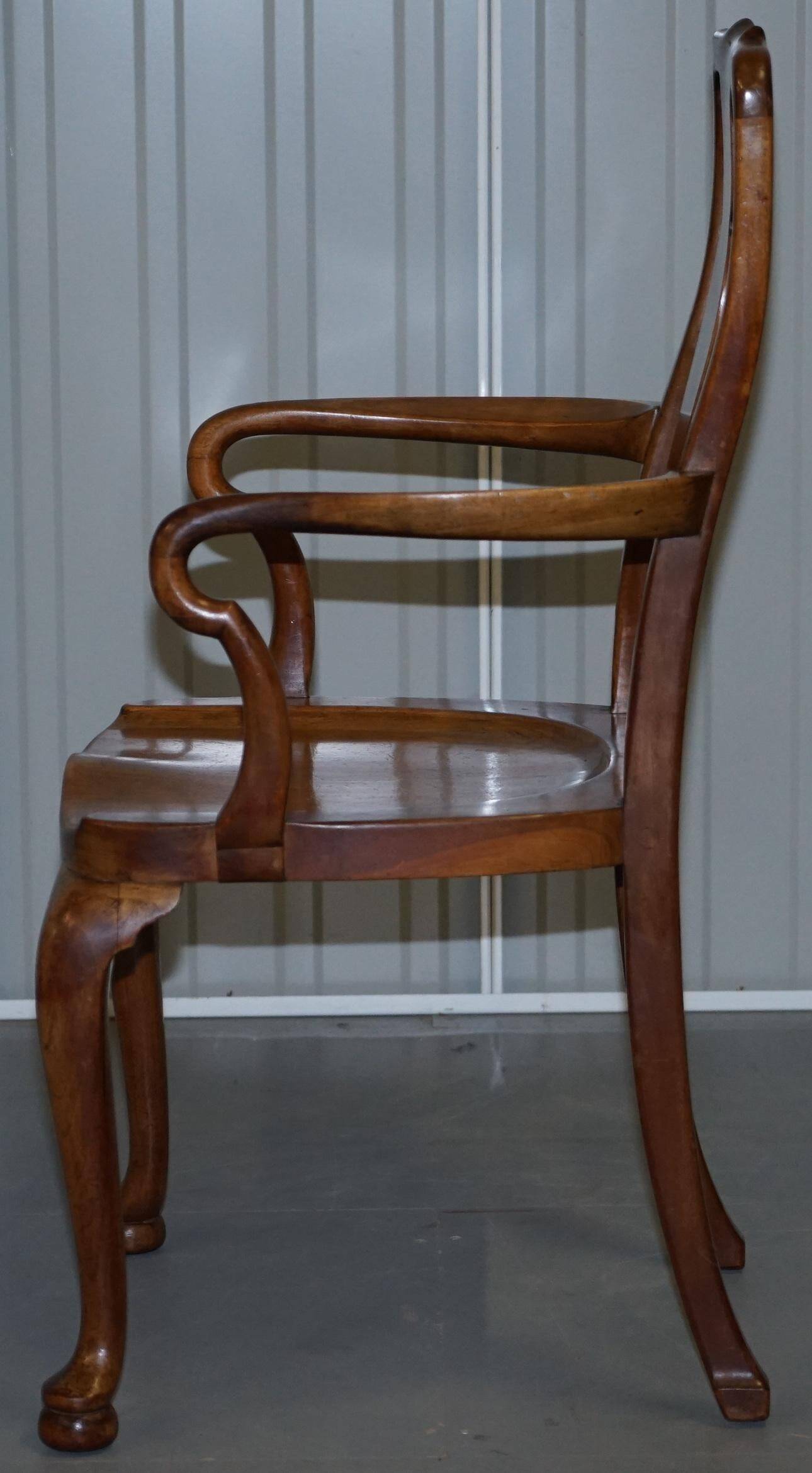 Victorian Howard & Son walnut office chair with stamp.