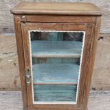 Antique Art Deco wall display case in Burmese teak
