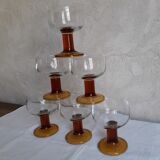 Set of 6 vintage walking glasses