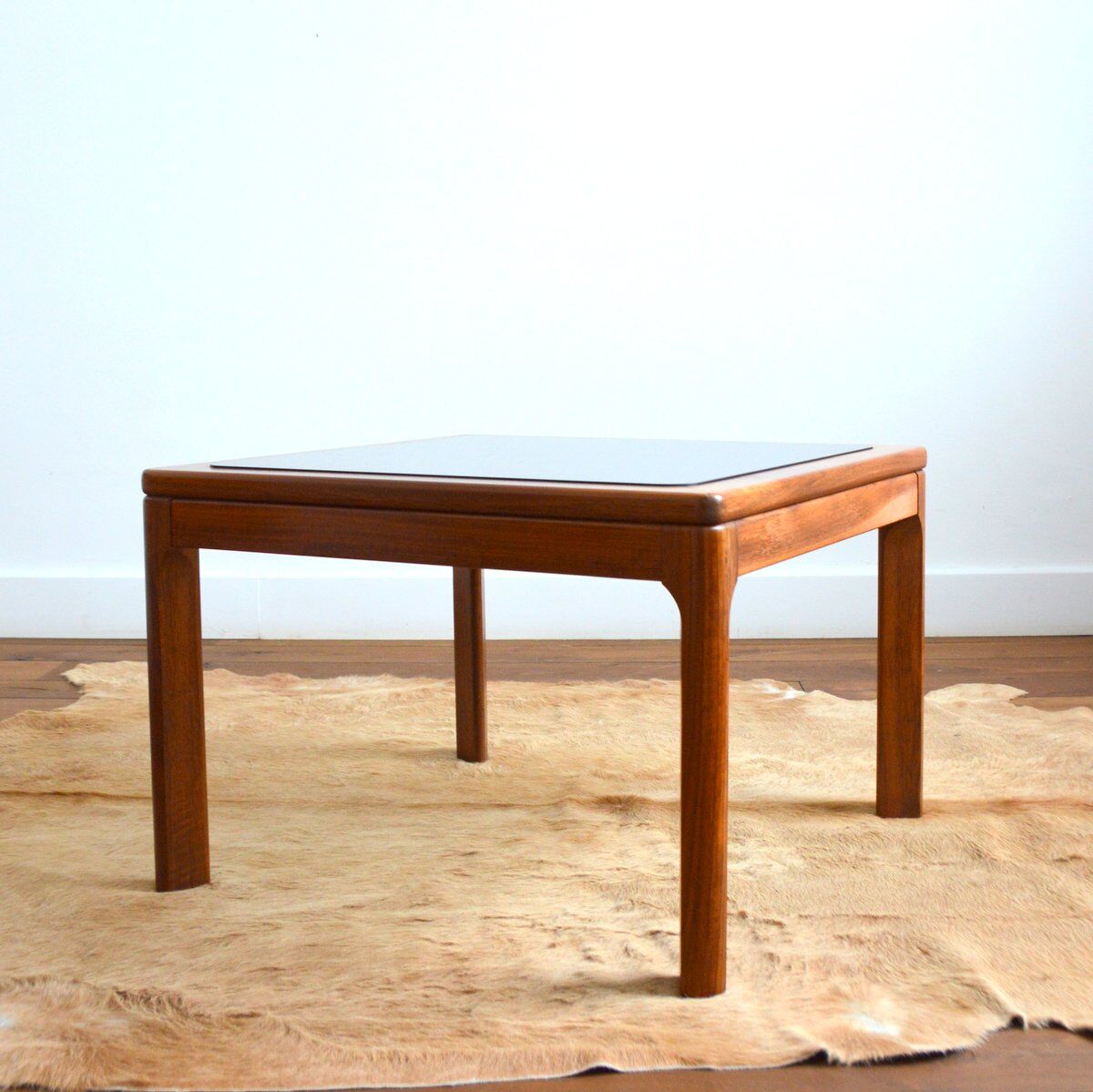 Scandinavian teak and glass coffee table 1970s