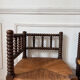 Pair of rush-seated chairs by the fireside "bobbin"
