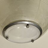 Pair of Holophane industrial design ball pendant lights