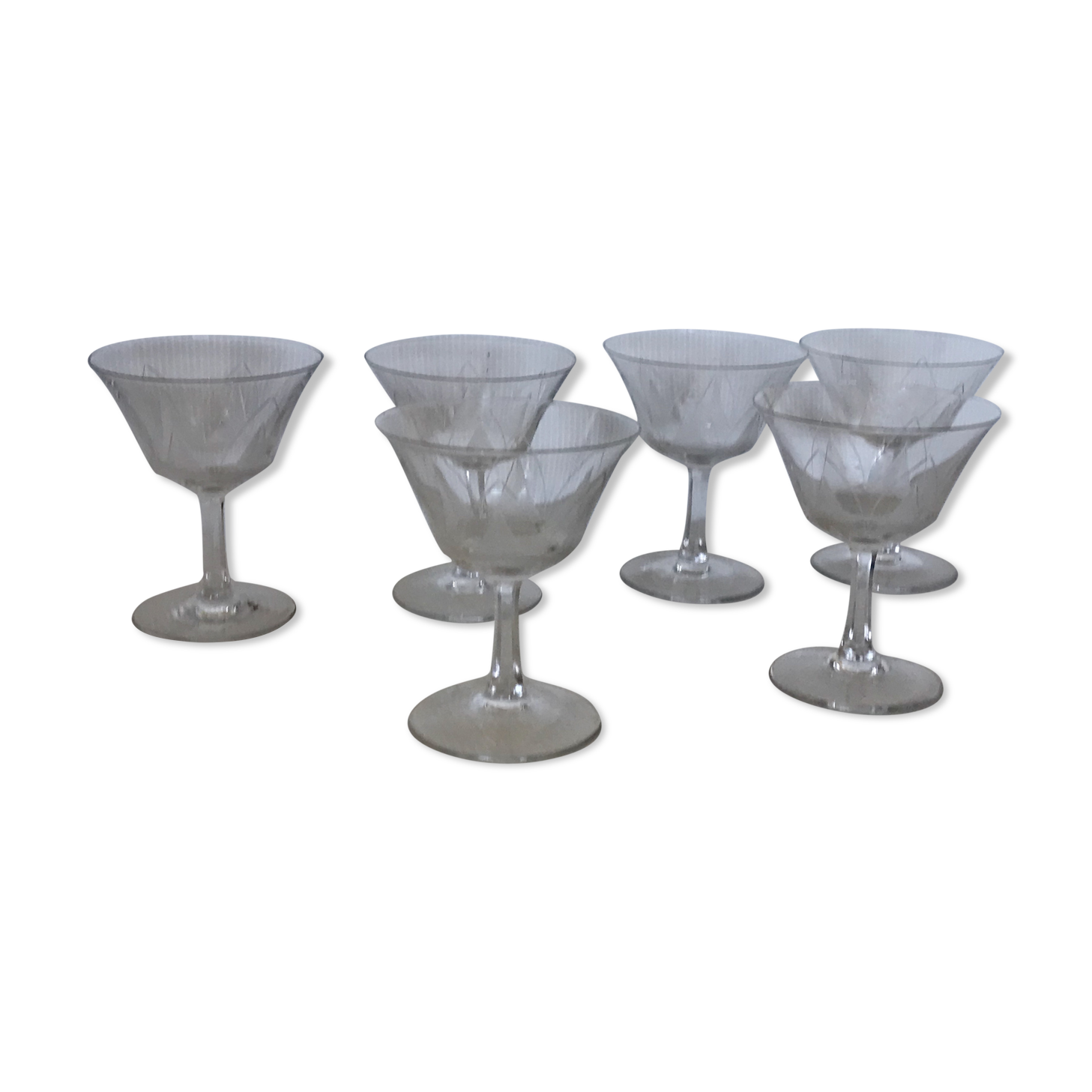 Crystal Art deco champagne cups