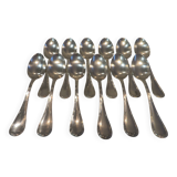 12 silver plated soup spoons by Christofle with Louis XVI ribbons