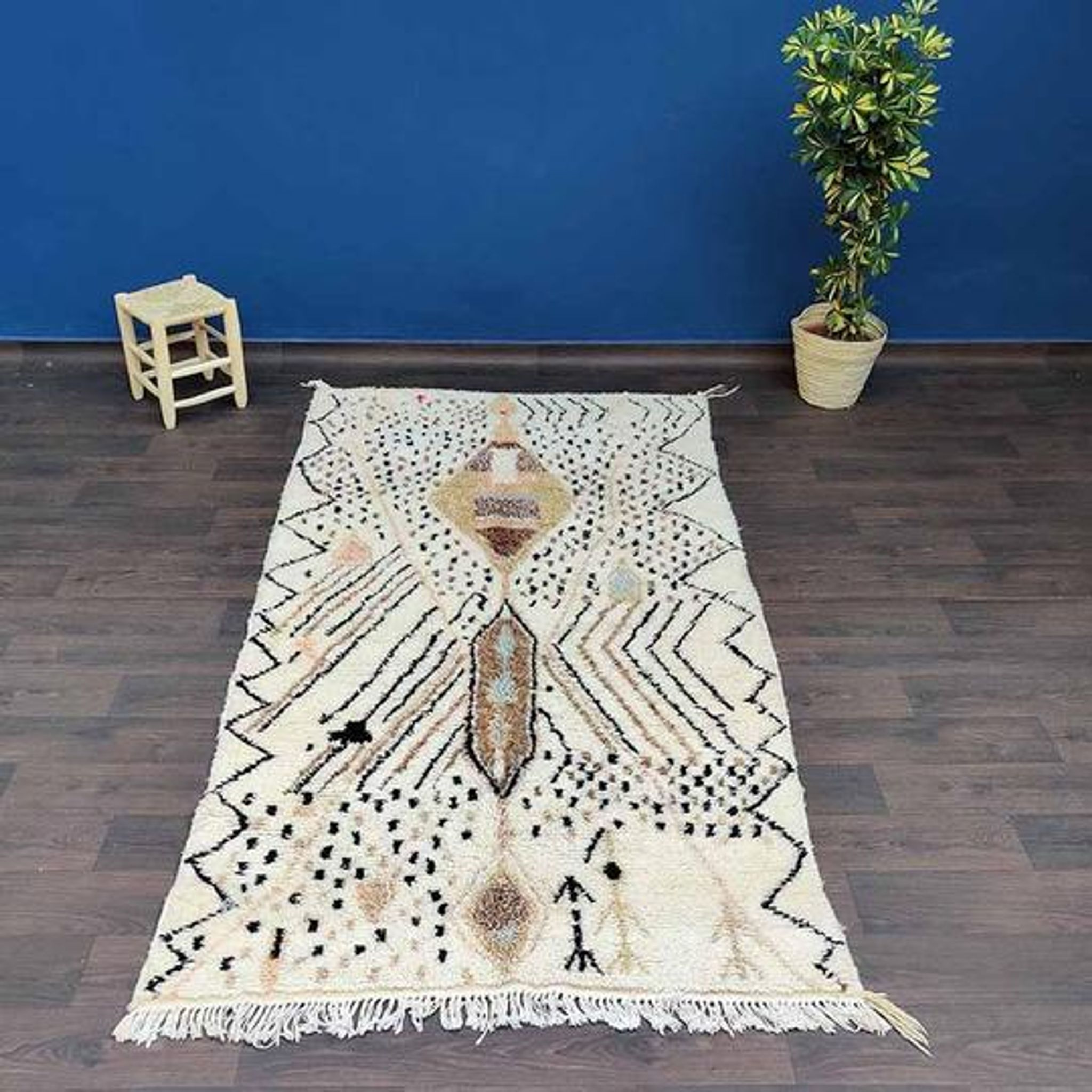 Tapis azilal berbère marron 140x265 cm