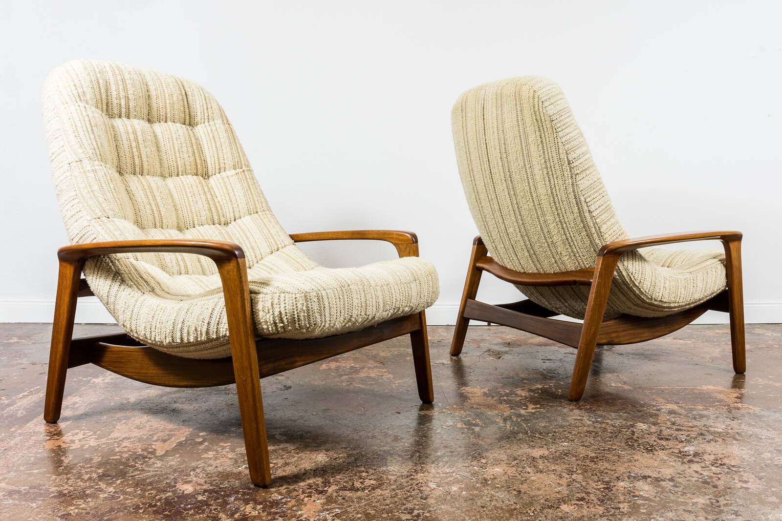 Pair of "Scoope" Lounge Chairs by R. Huber 1960's