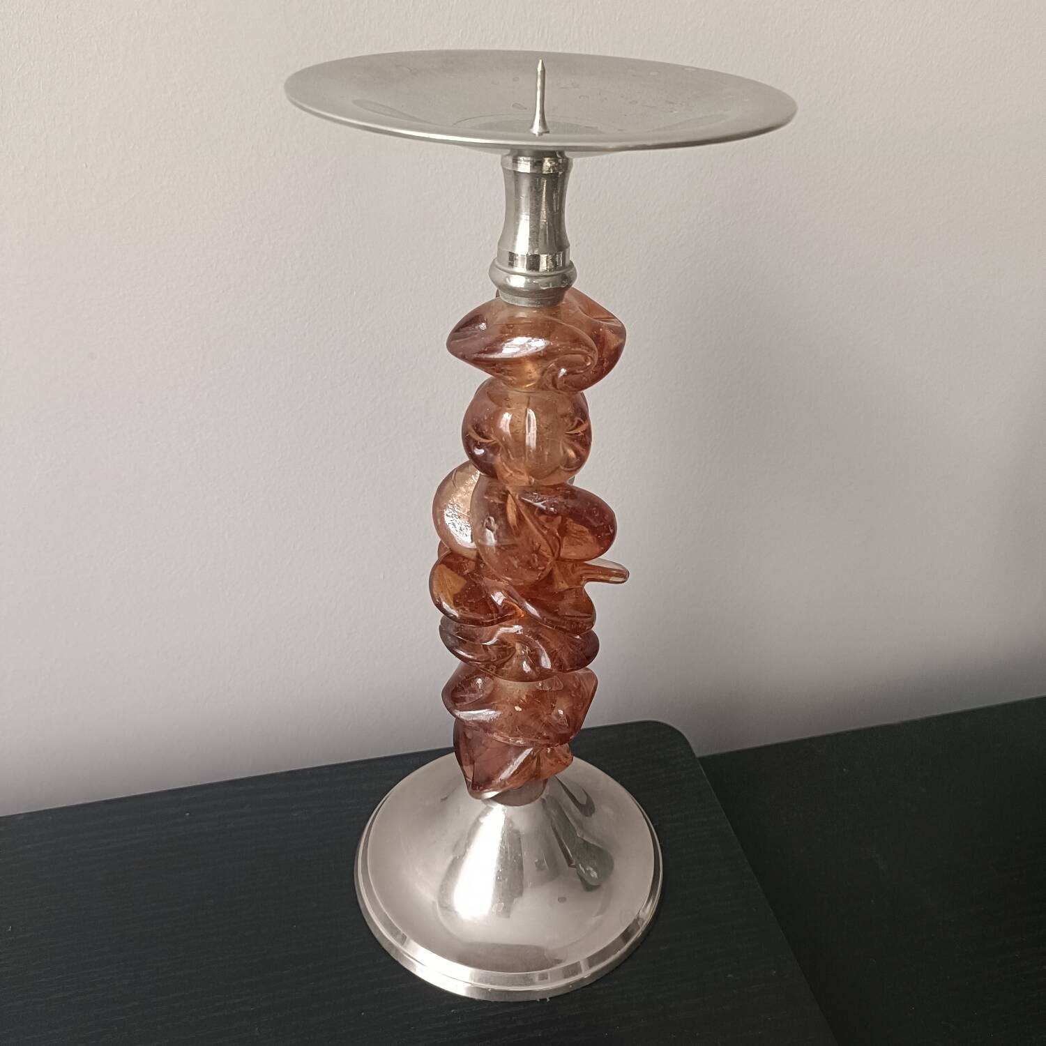 Vintage amber candlestick