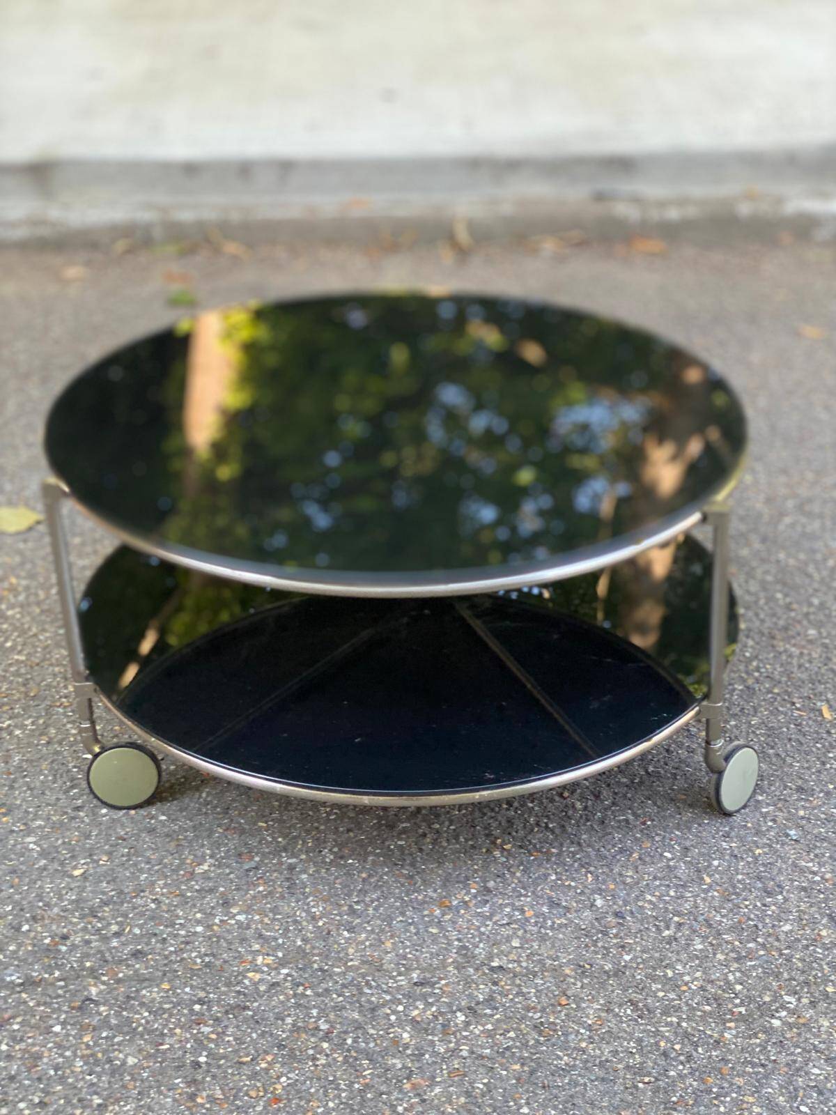 Strind Scandinavian coffee table in black glass by Ehlen Johansson for Ikea