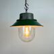 Green Enamel and Cast Iron Industrial Pendant Light, 1960s