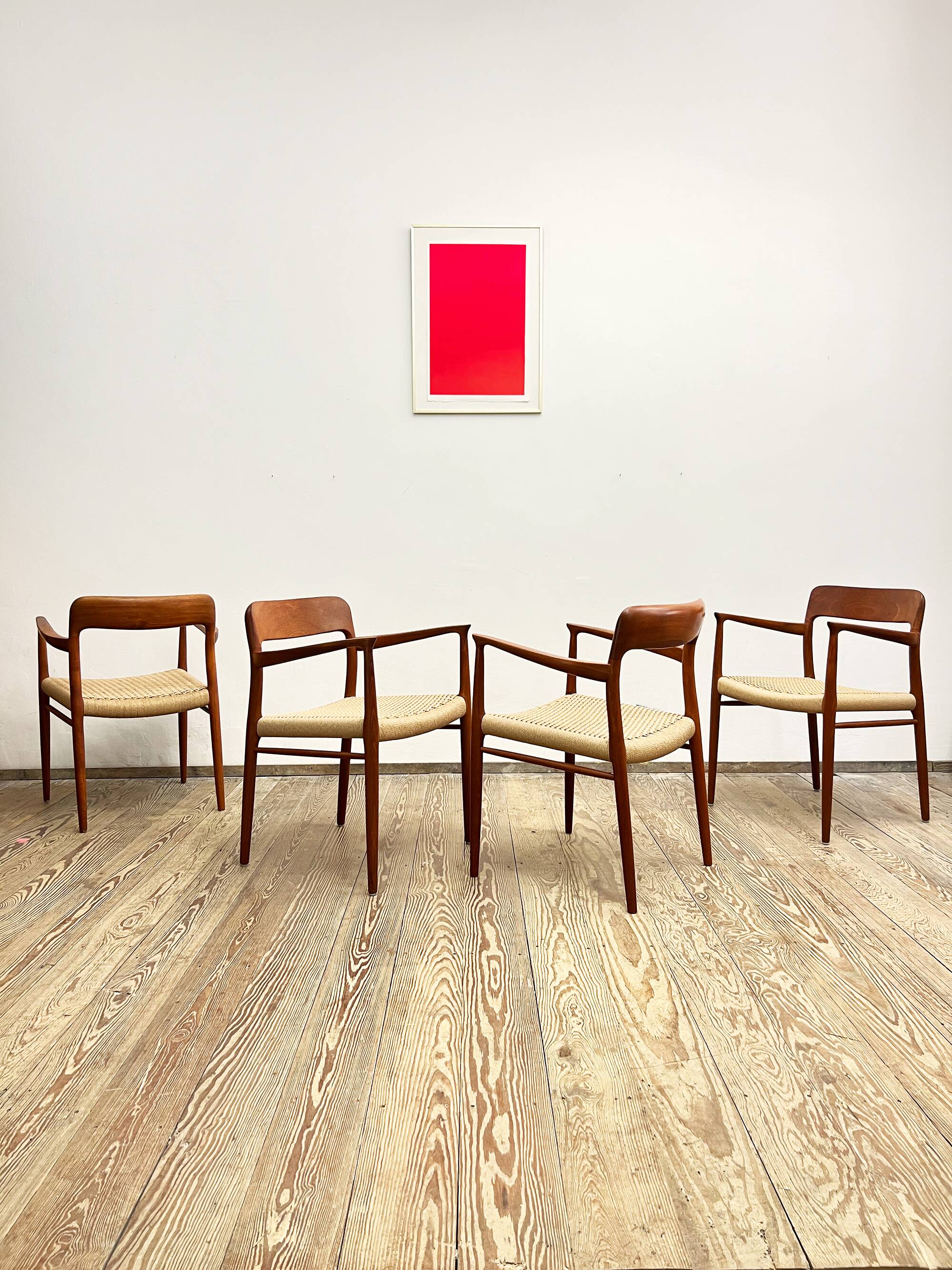 Chaises de salle à manger en teck du milieu du siècle par Niels O. Møller pour J.L. Moller, modèle 56, ensemble de 4, Danemark, années 1950