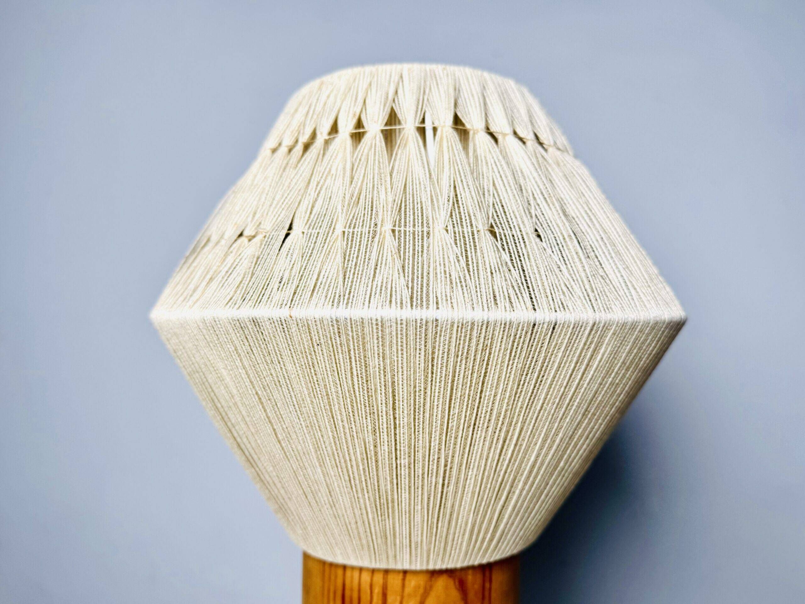 B-243 Wood & Sisal Table Lamp By Hans-Agne Jakobsson For Ab Ellysett, Sweden 1960S