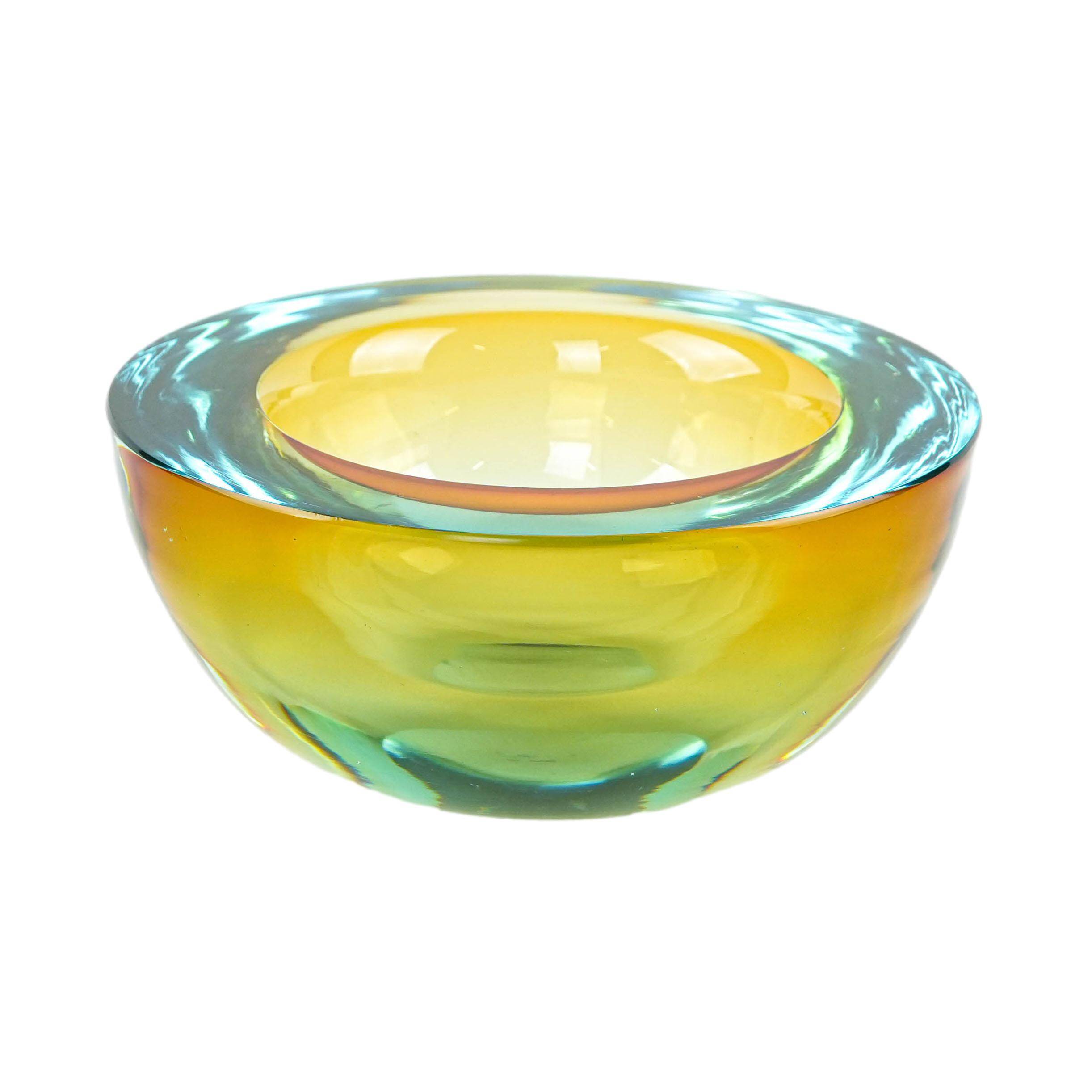 Glass bowl, Murano glass, 1970s, made in Italy