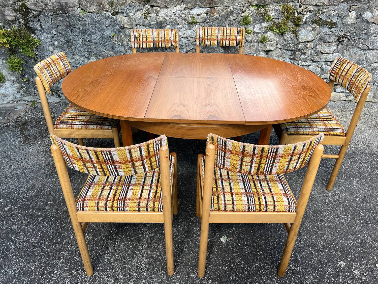 Table + 6 chaises baumann vintage 1970