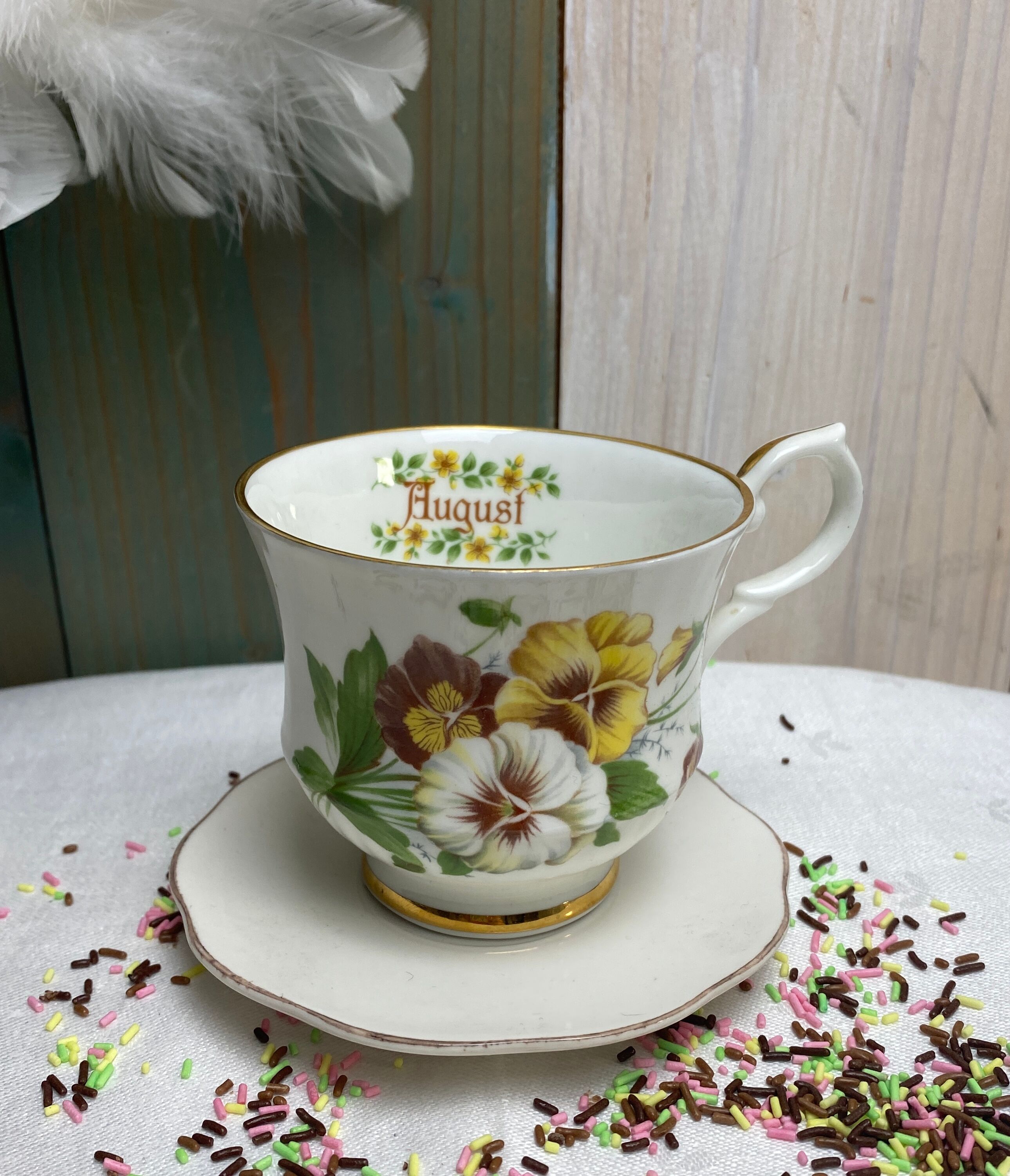 Antique porcelain cup and sub-cup