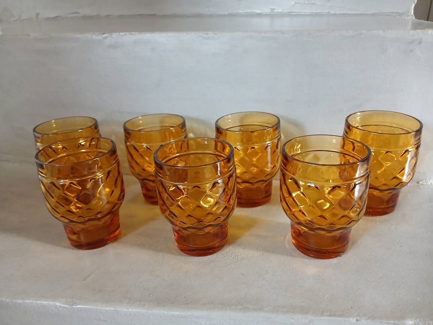 7 vintage water glasses "Pernod S.A."
