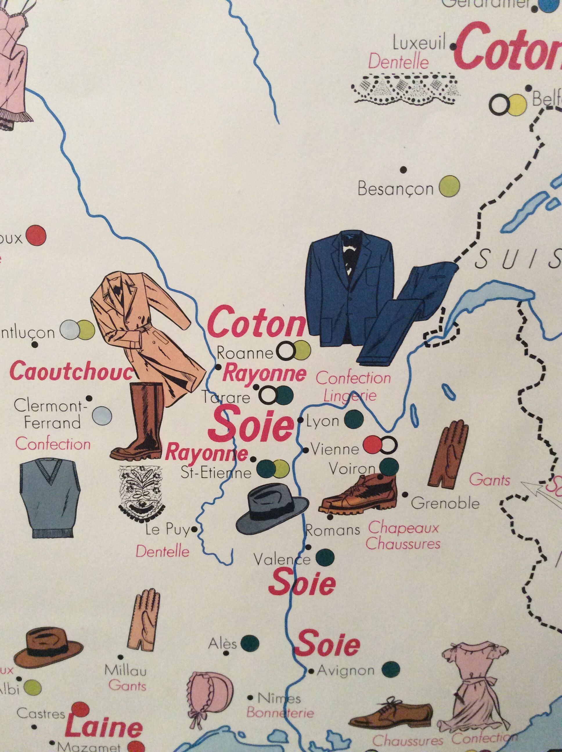 School poster 1960 Trade / clothing industries two-sided vintage