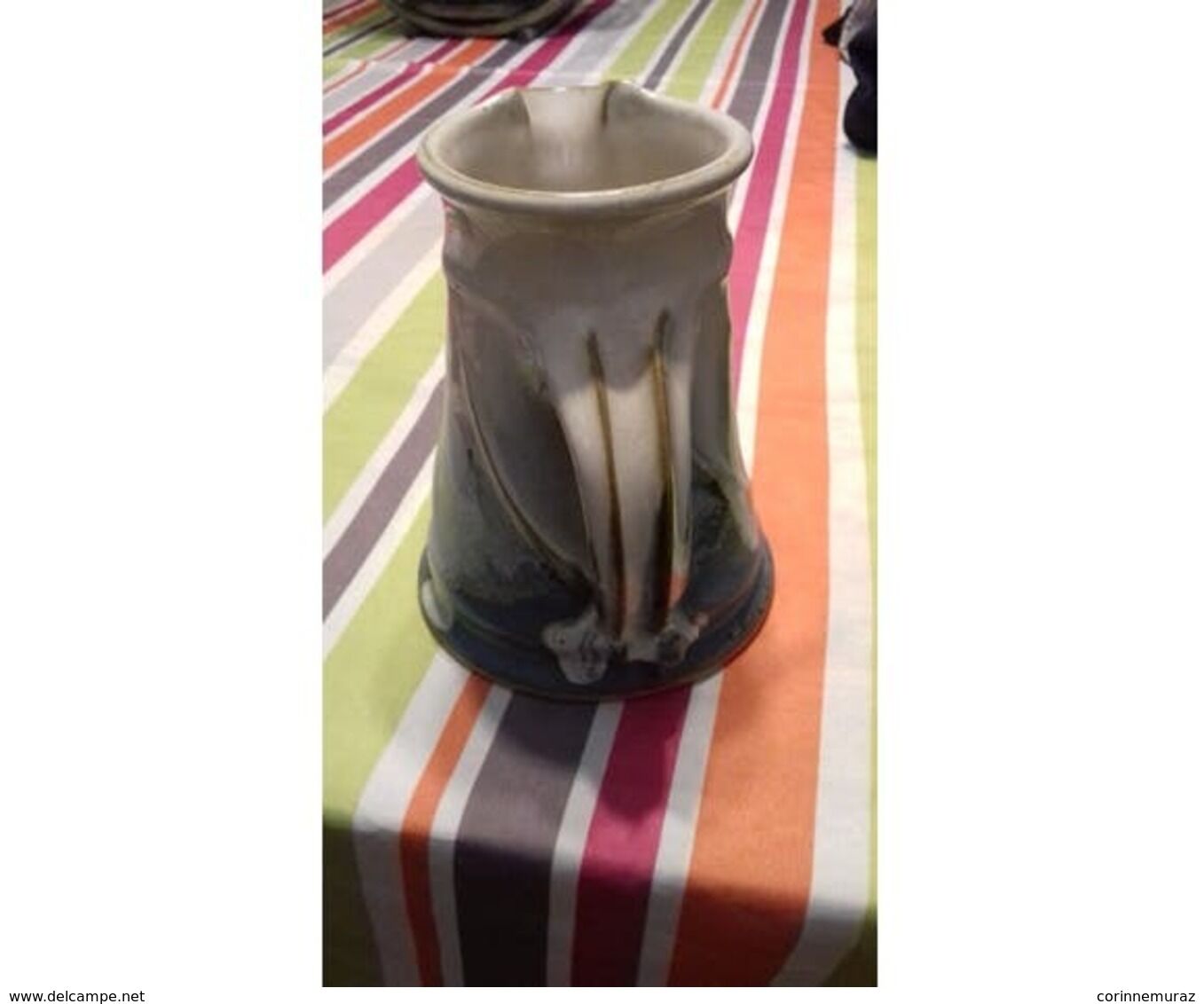 Thierry perraud's glazed blue enamelled ceramic bro broc