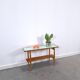 Vintage houten side table met mintgroen formica blad