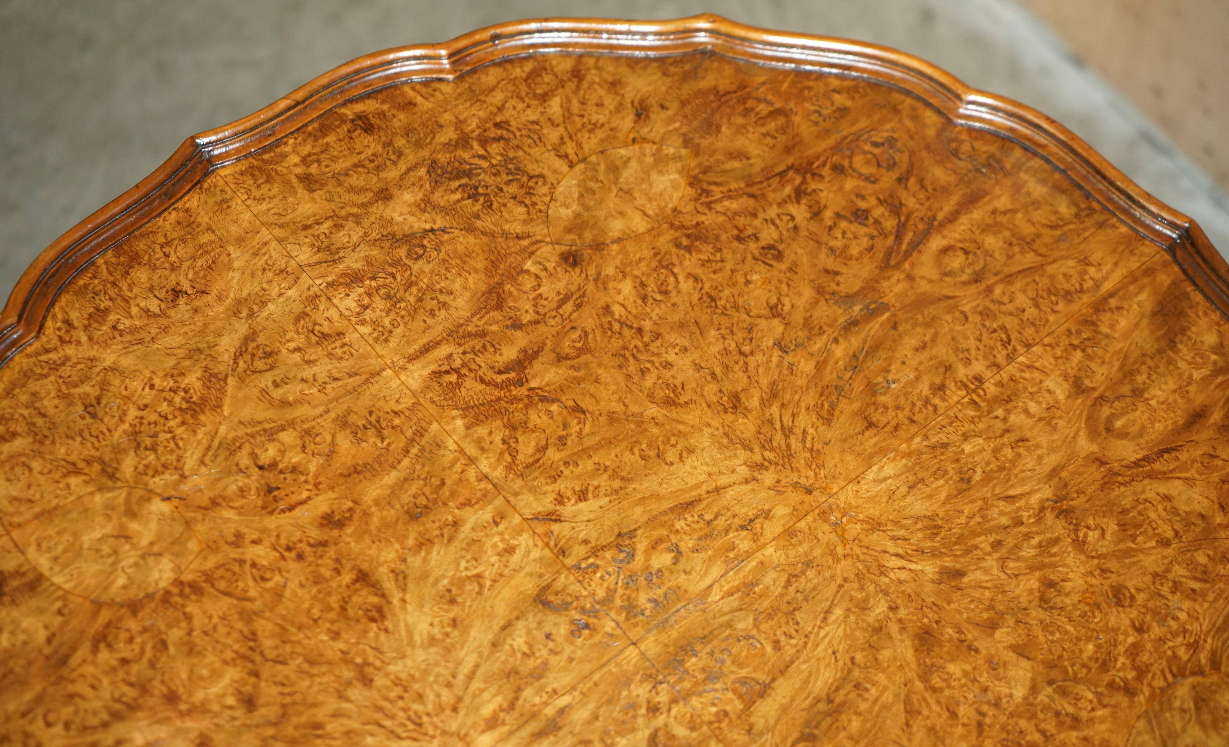 Vintage 1940s Burr Walnut swivel coffee table.