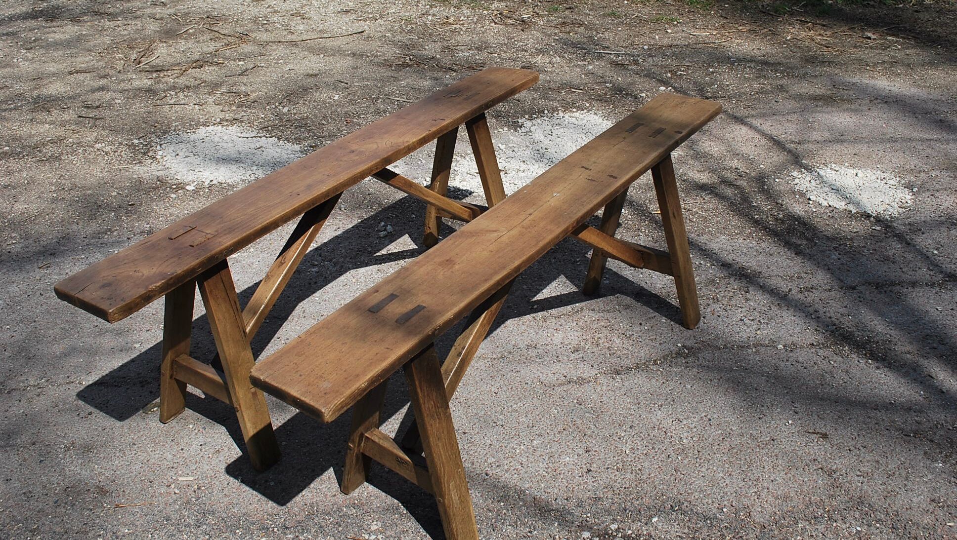 Pair of vintage bench