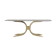 Vintage brass hollywood regency gold glamour coffee table with glass top, 1970s